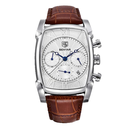 BENYAR Montre Homme Chronographe bracelet en cuir