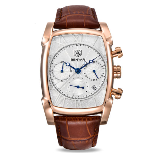 BENYAR Montre Homme Chronographe bracelet en cuir